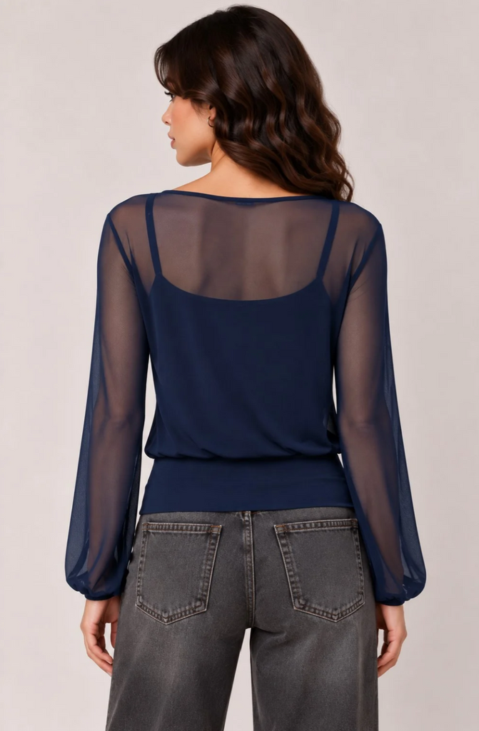 Sheer Bell Sleeve w/ Cami Top 58070