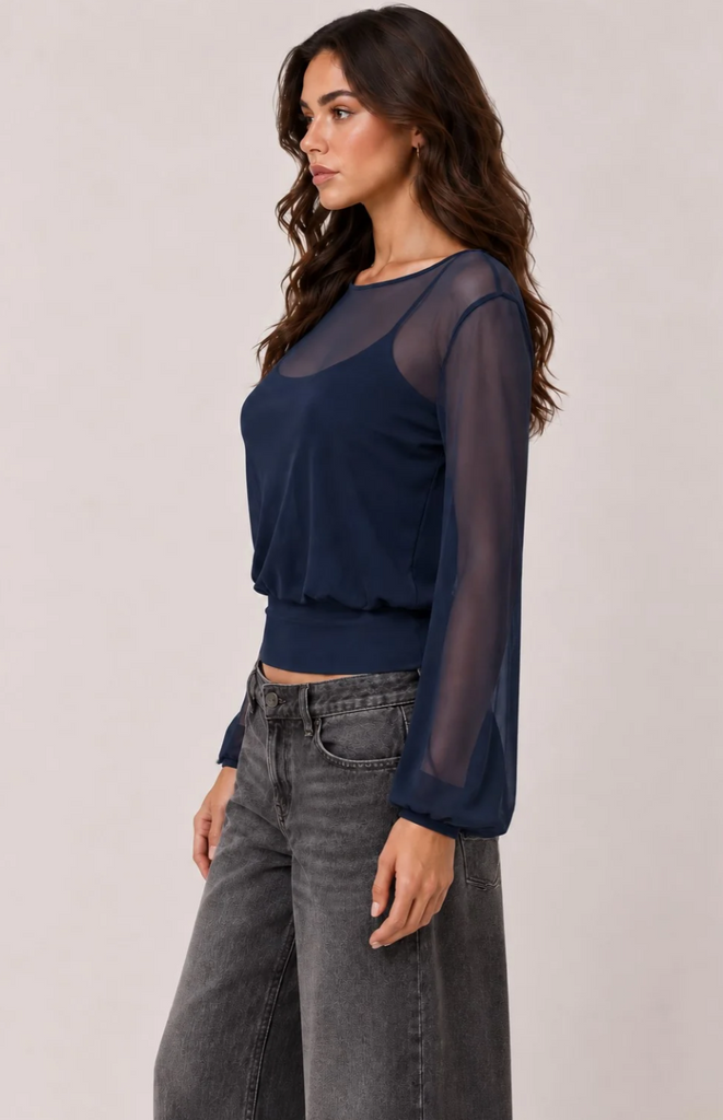 Sheer Bell Sleeve w/ Cami Top 58070
