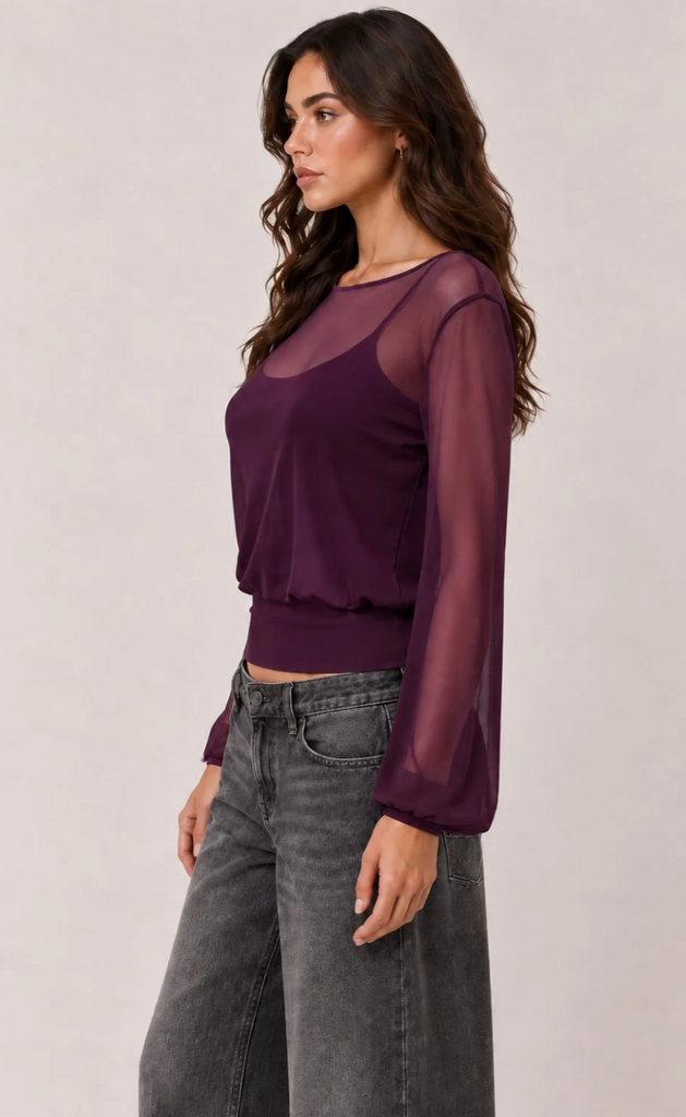 Sheer Bell Sleeve w/ Cami Top 58070
