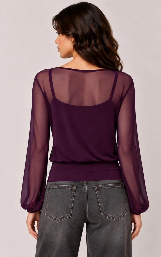 Sheer Bell Sleeve w/ Cami Top 58070