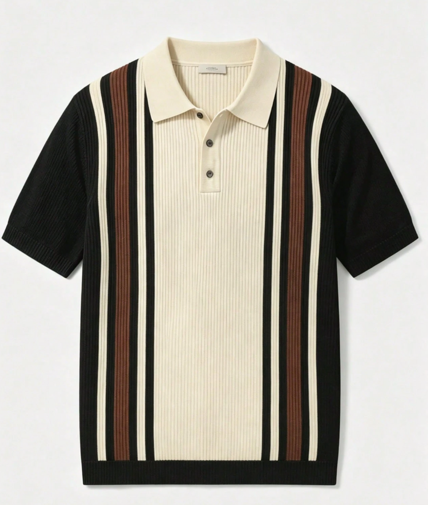 Knit Stripe Collar Top