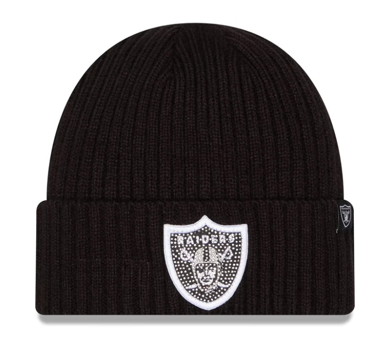 LV Raiders Knit Rhinestone Badge Beanie