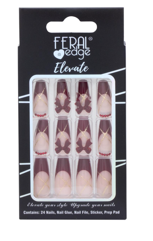Feral Edge Elevate Bow & Rhinestone Design Nail Decoration Set