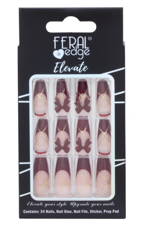 Feral Edge Elevate Bow & Rhinestone Design Nail Decoration Set
