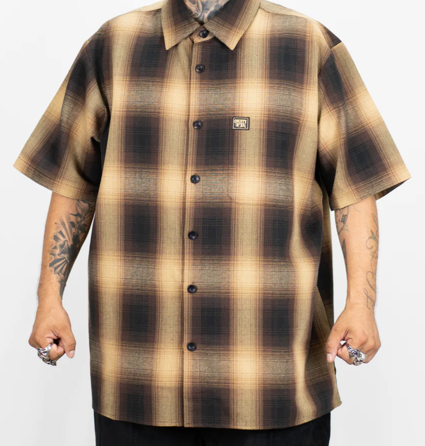 Short Sleeve Checkered Flannel Shirt