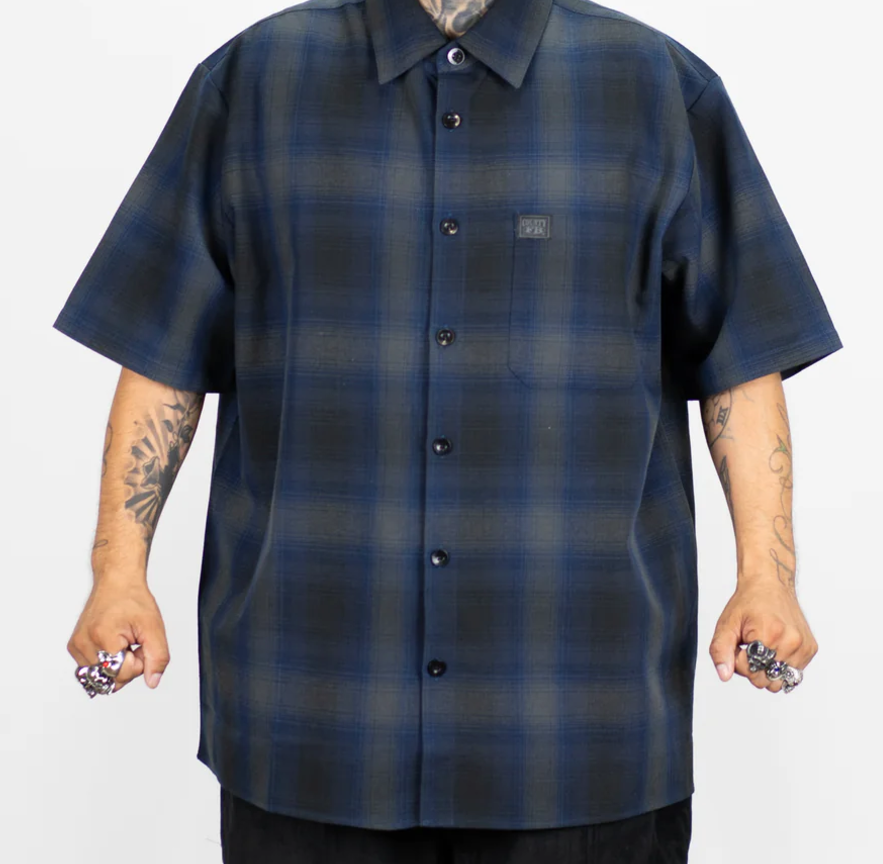 Short Sleeve Checkered Flannel Shirt