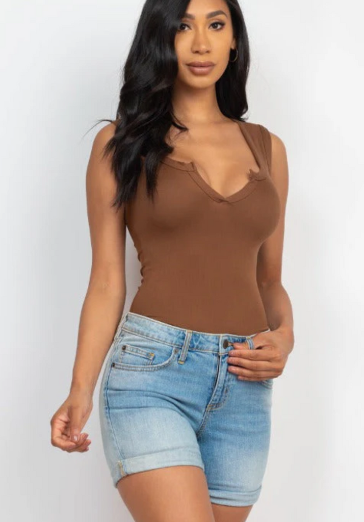 Split Neckline Bodysuit 2706