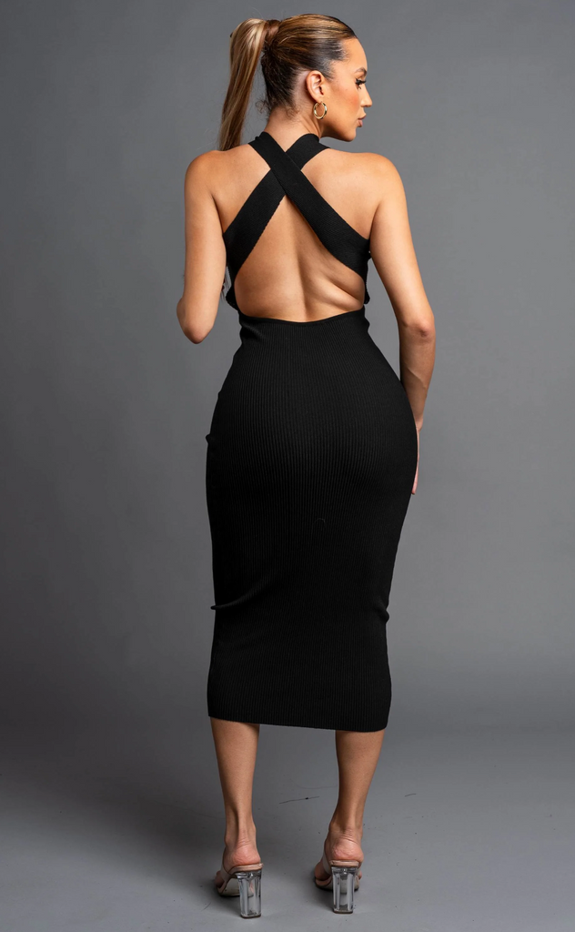 Ribbed Sweater Knit Dress 74255