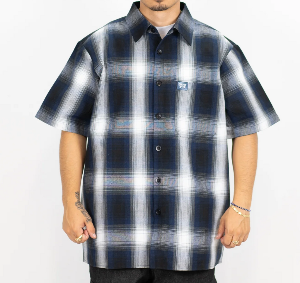 Short Sleeve Checkered Flannel Shirt