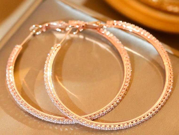 Rhinestone Hoop Earrings