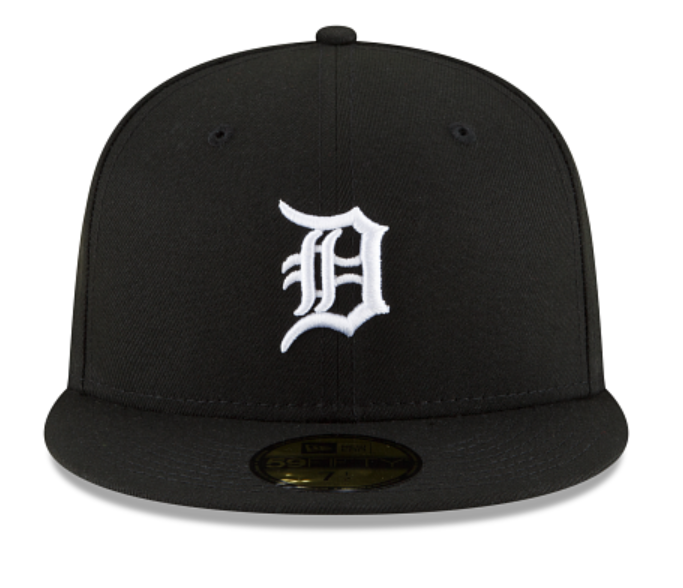 Detroit Tigers Black White Fitted Cap