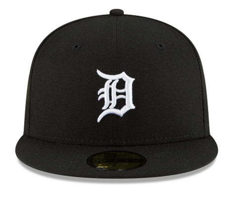 Detroit Tigers Black White Fitted Cap