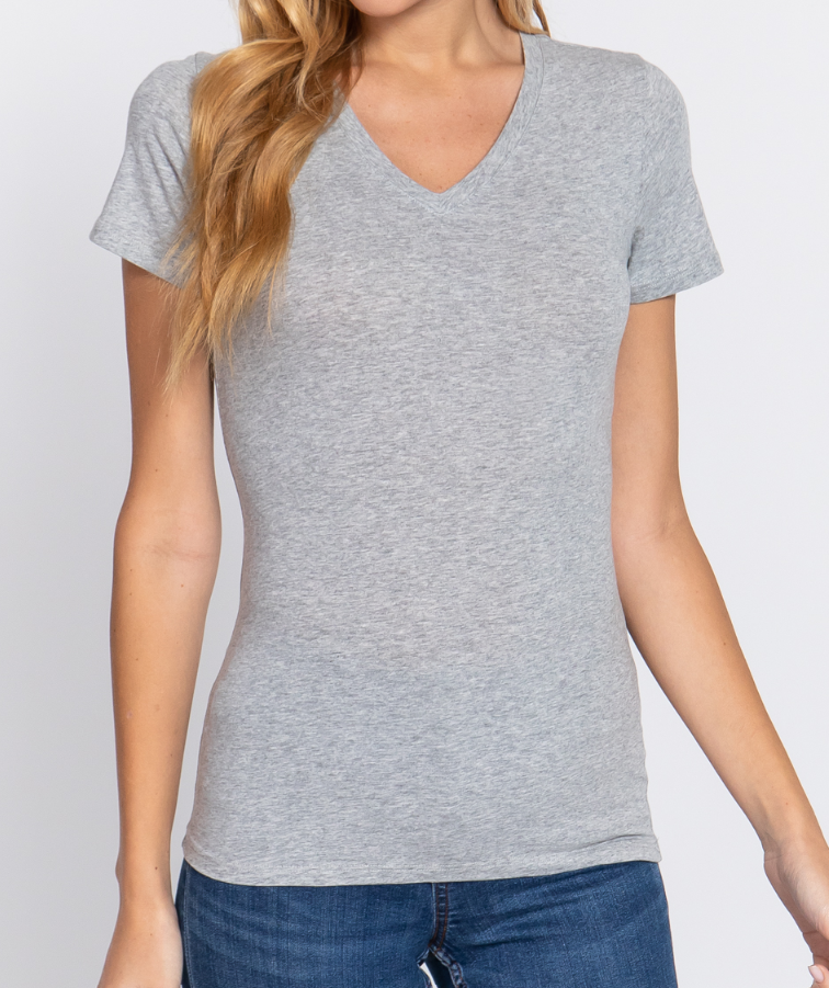 Women's Short Sleeve V Neck