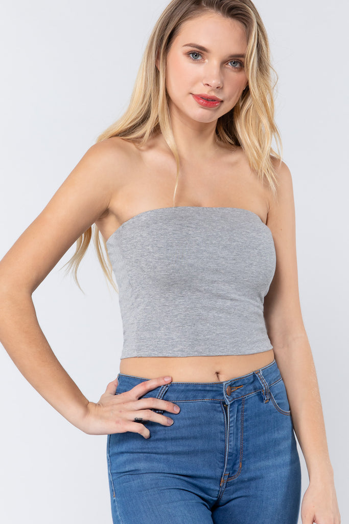 Double Layered Cropped Tube Top 10368