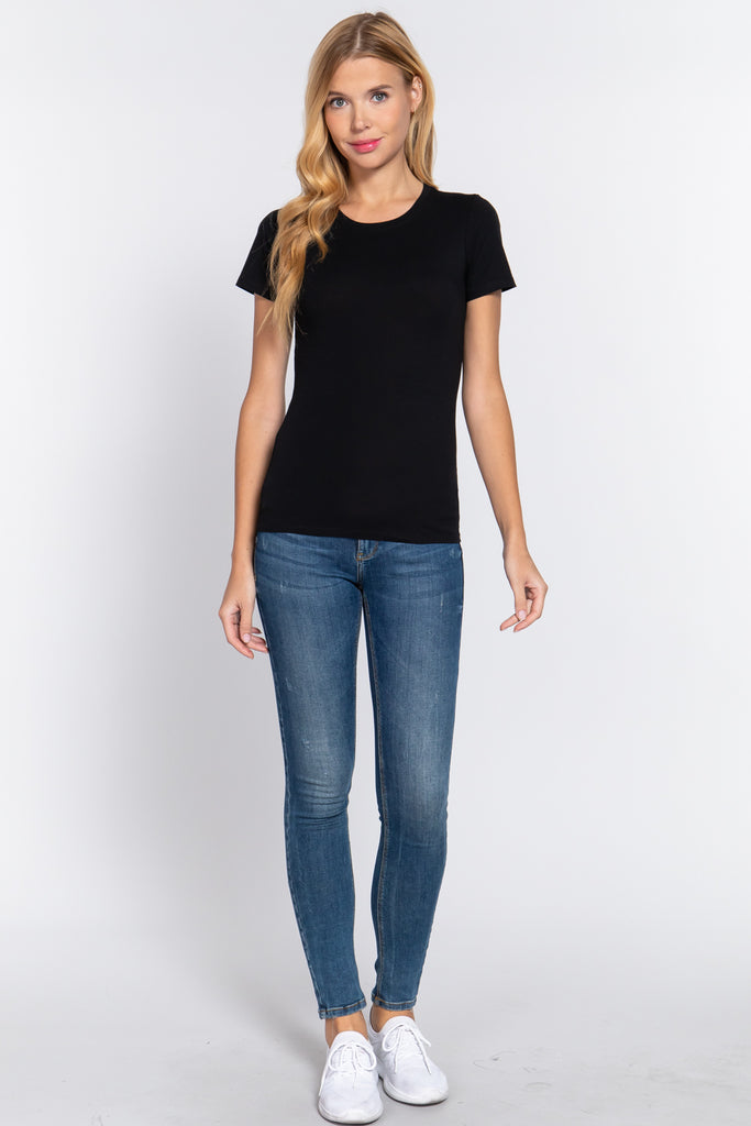 Crew Neck Short Sleeve Top 11733