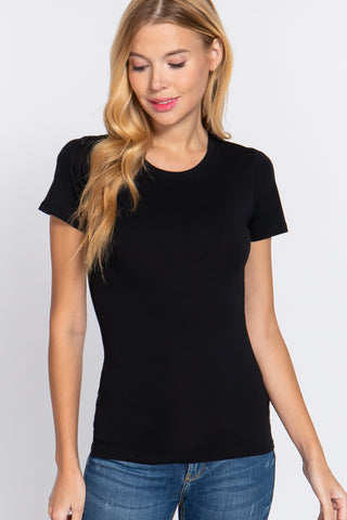 Crew Neck Short Sleeve Top 11733