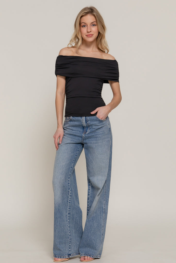 Off Shoulder Knit Top 14463
