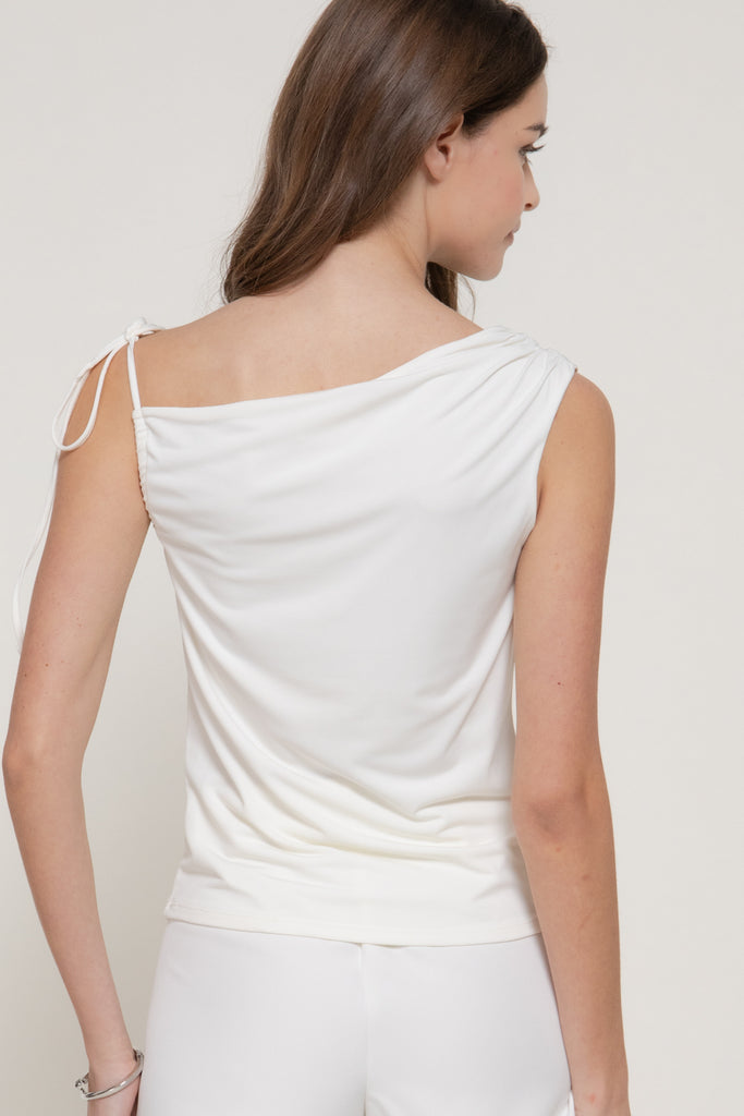 One Shoulder w/ Strap Knit Top 15185