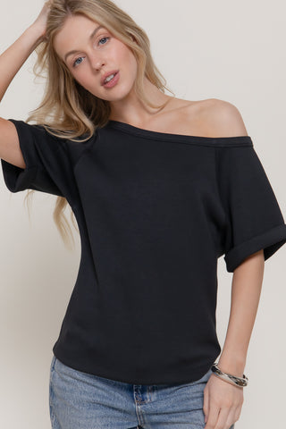 Elbow Sleeve Modal Scuba Top 15373