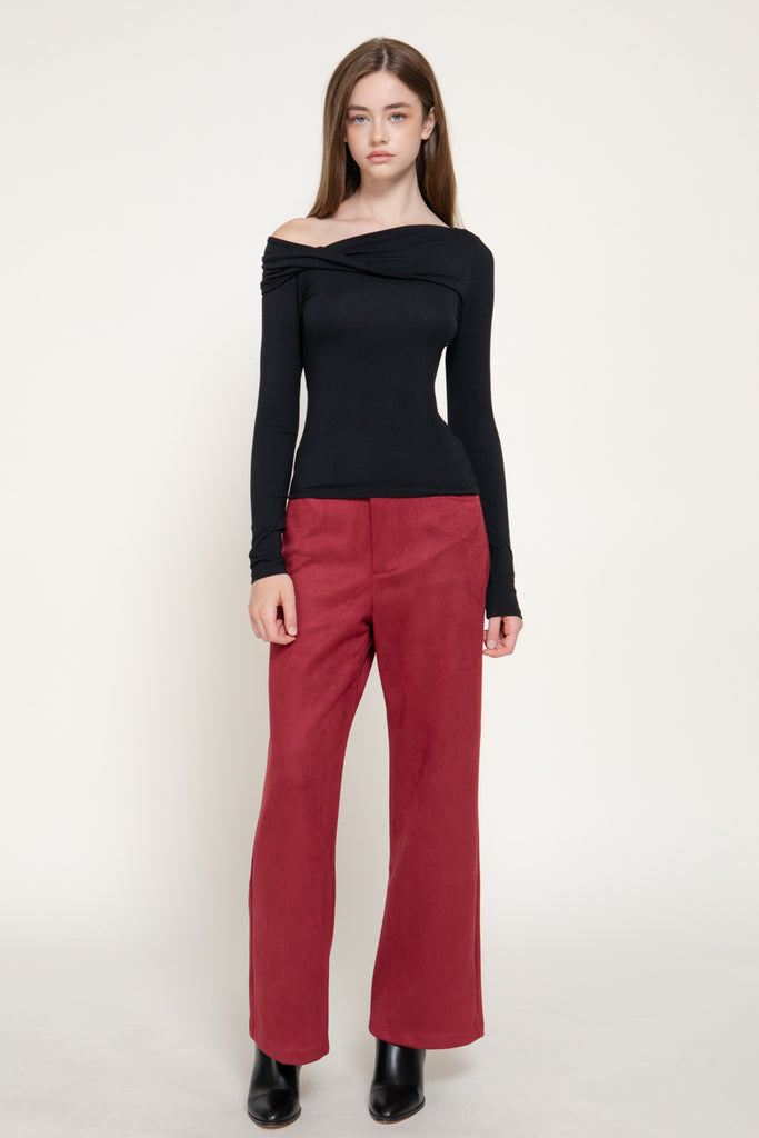 Long Sleeve Asymmetrical Knit Top 15612
