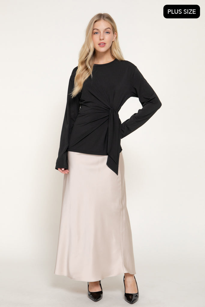 Front Tie Detail Top Plus 75628