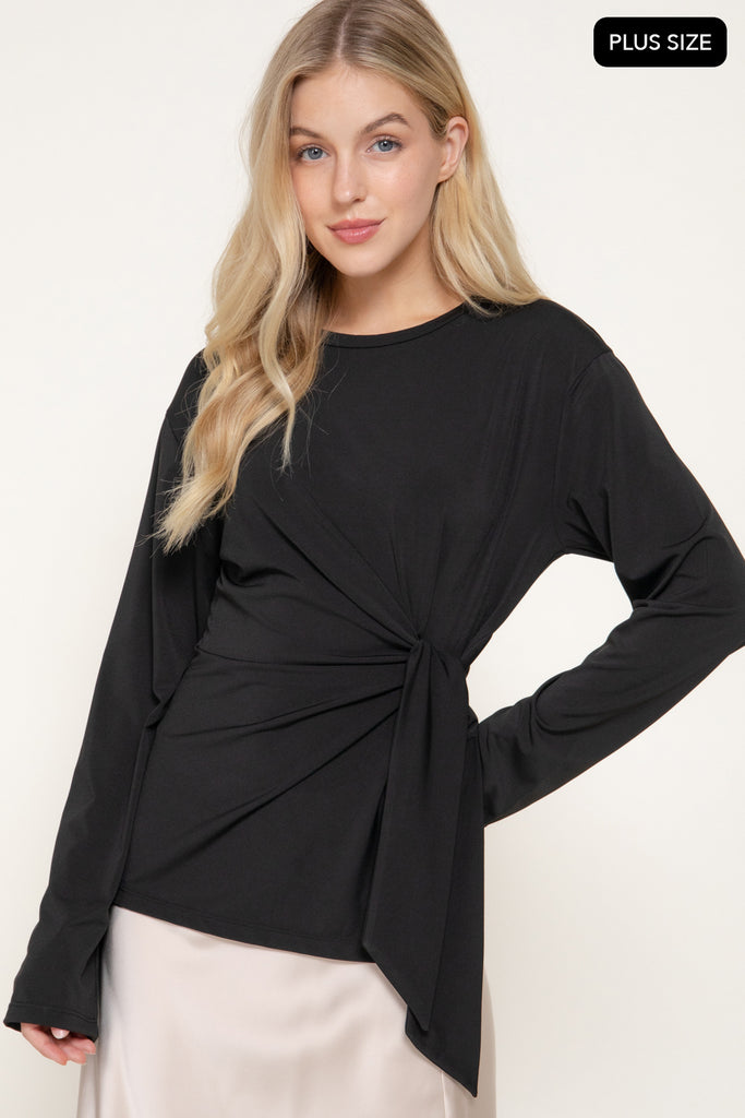 Front Tie Detail Top Plus 75628
