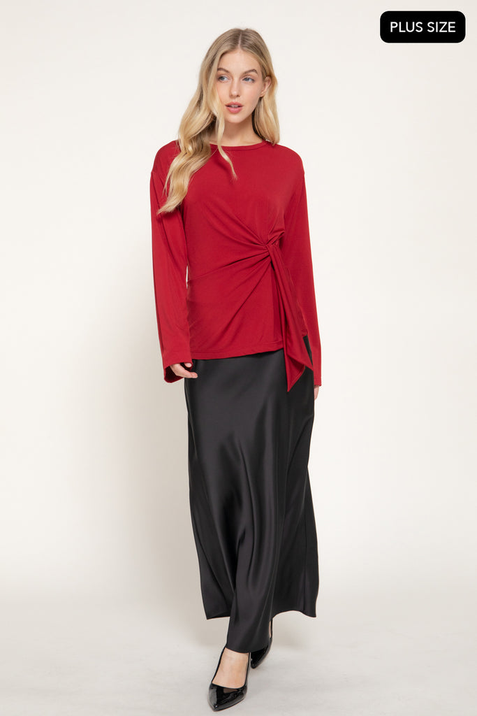 Front Tie Detail Top Plus 75628