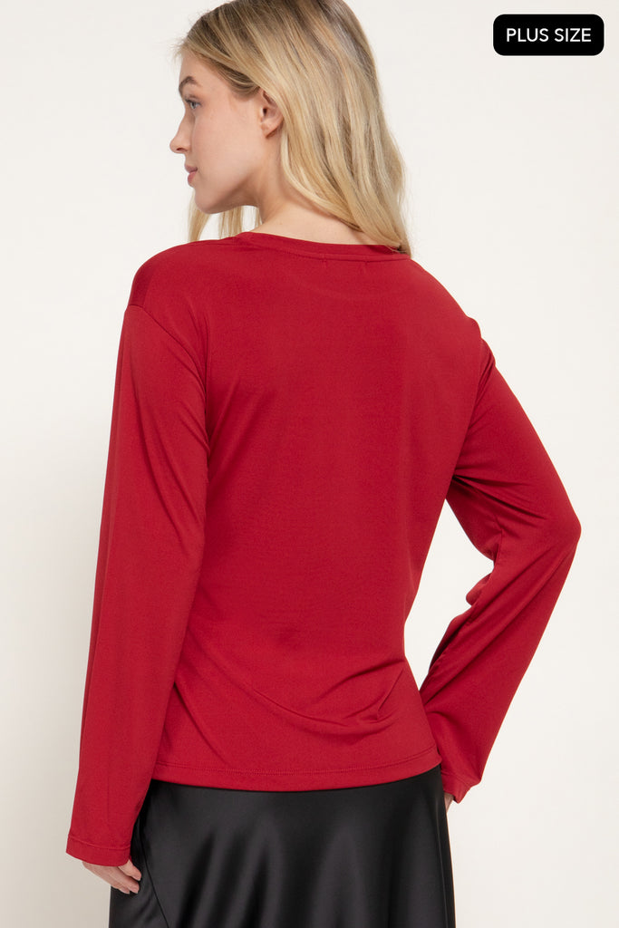 Front Tie Detail Top Plus 75628