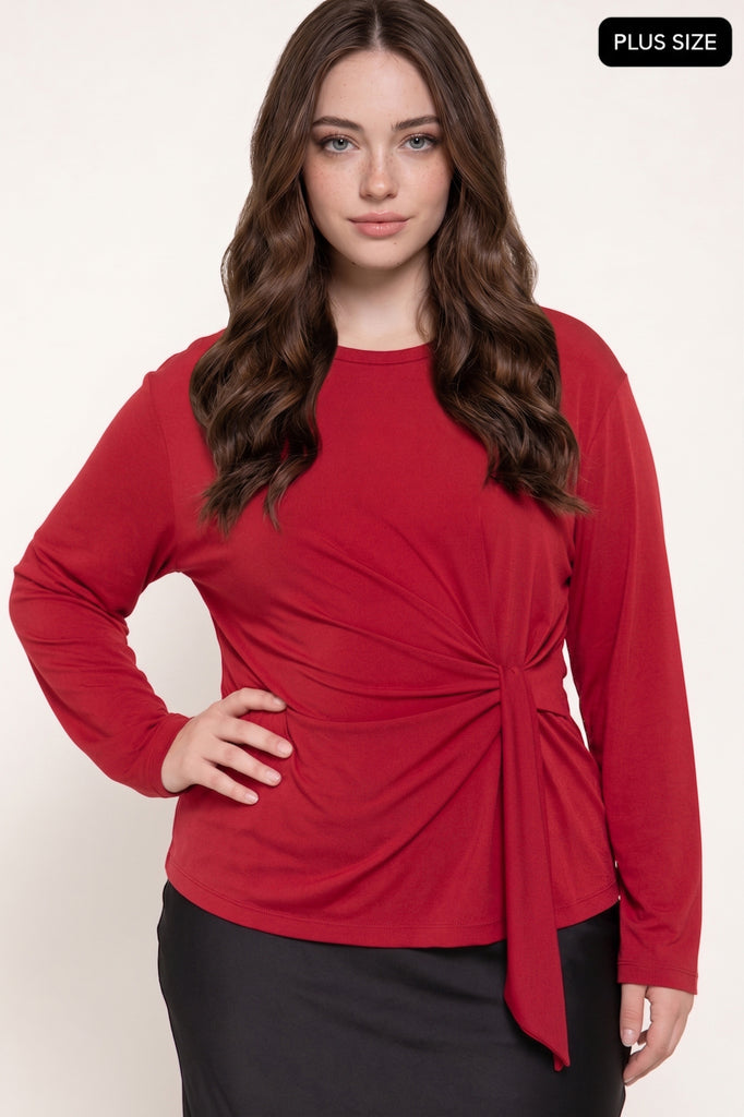 Front Tie Detail Top Plus 75628