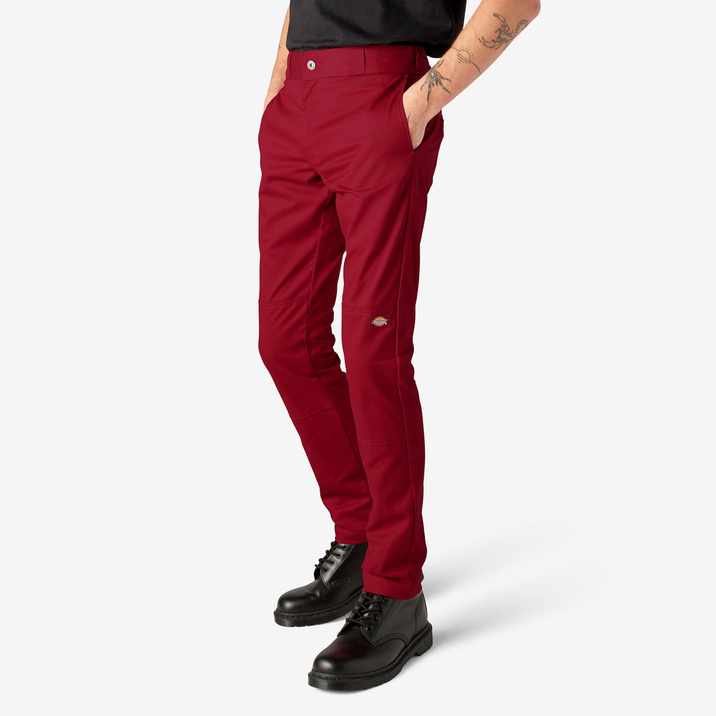 Dickies Flex Skinny Fit Double Knee Work Pants Red