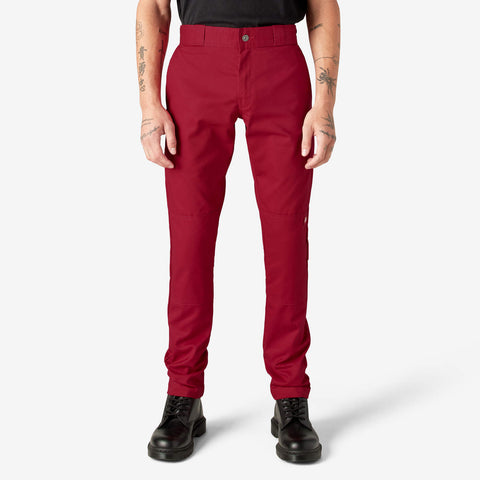Dickies Flex Skinny Fit Double Knee Work Pants Red