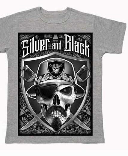 Raiders Black & Silver Chicano Skull Tee