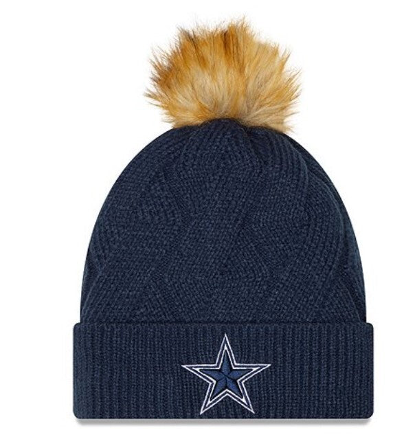 Cowboys Women Snowy Beanie w/ Pom