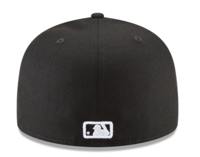 LA Dodgers Alternate Logo Black White Fitted Cap