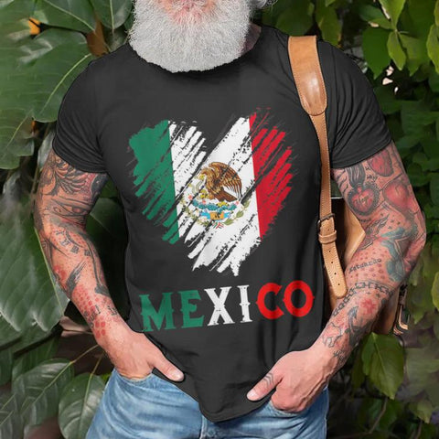 Mexico Flag Heart Tee