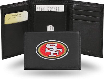 SF 49ers Embroidered Leather Tri-Fold Wallet