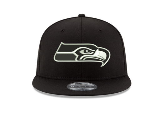 Seattle Sahawks Black White Snapback
