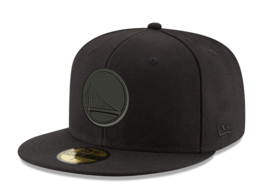 GS Warriors Basic Black  Black Fitted Cap