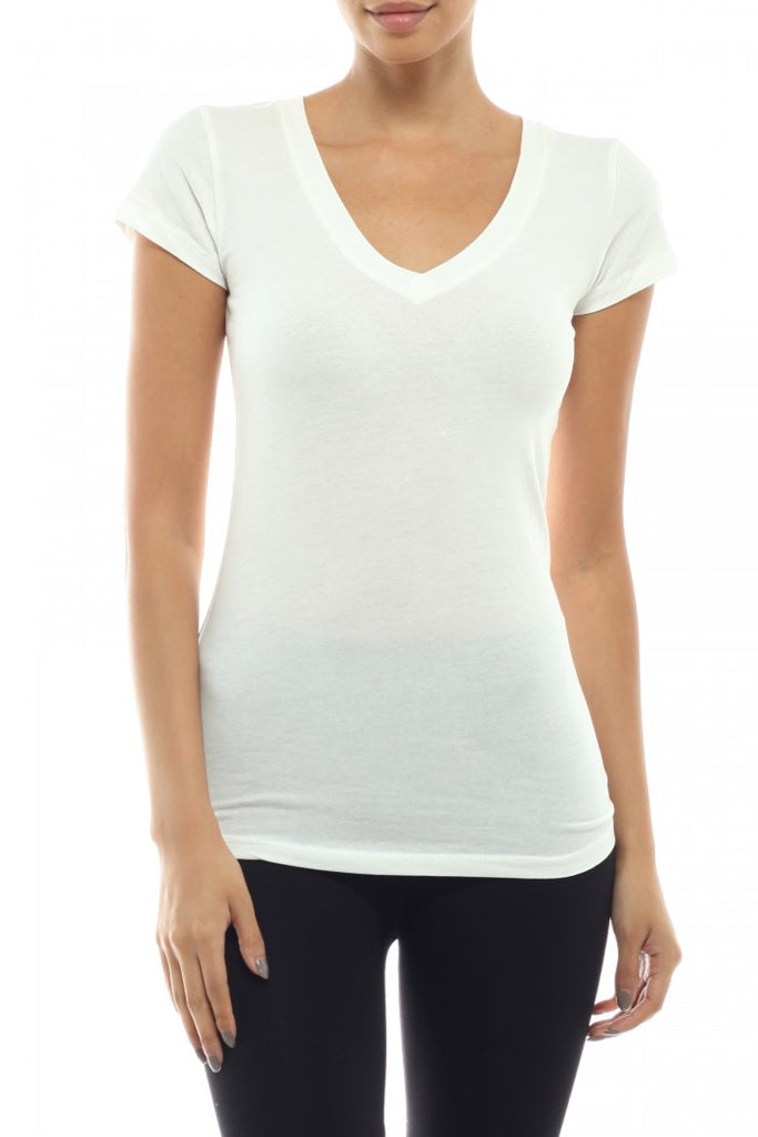 Women's Short Sleeve V Neck