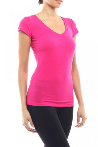 Women's Short Sleeve V Neck