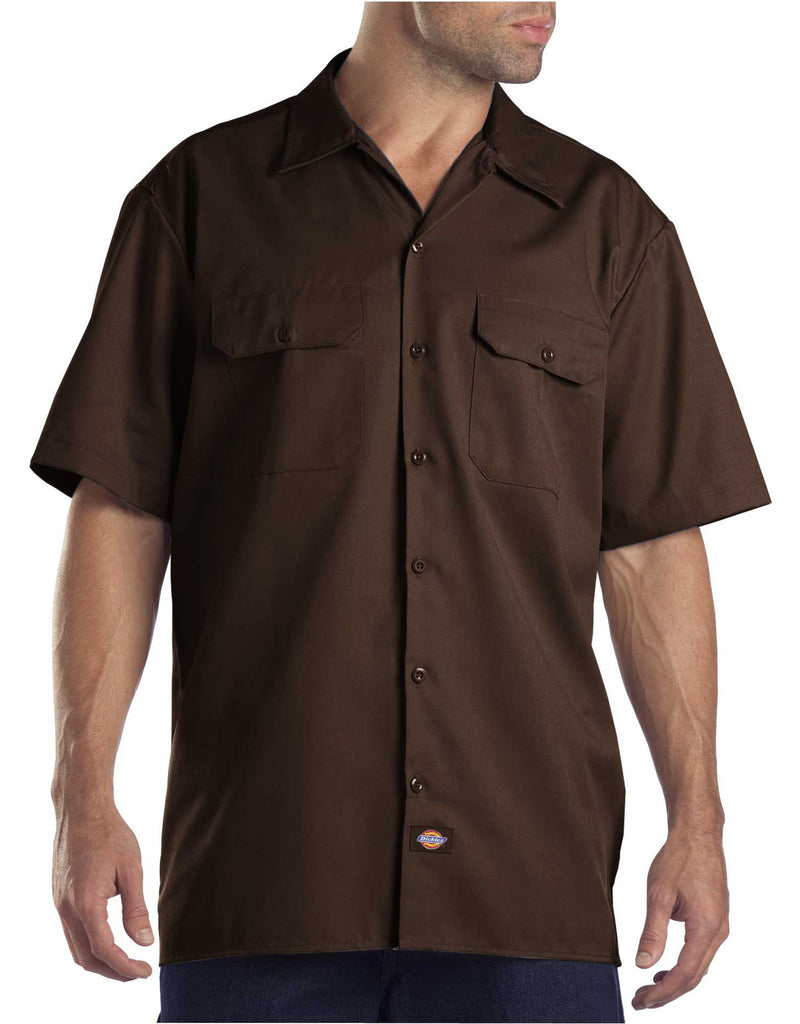 Dickies Short Sleeve Work Shirt Dark Brown
