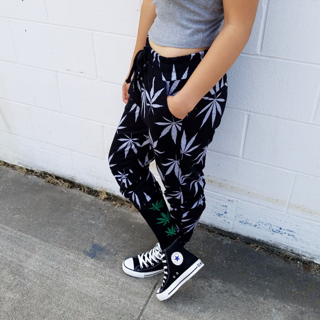 MJ Leaf Pattern Joggers