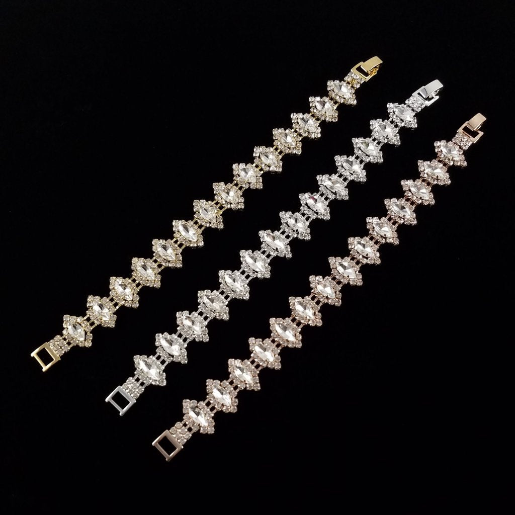 Rhinestone Clip On Bracelet