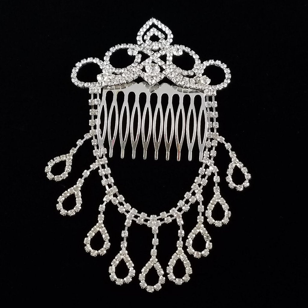 Crown Rhinestone Hair Clip Chain