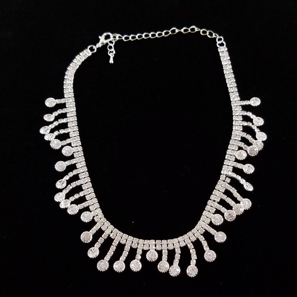 Round Dangle Rhinestone Necklace
