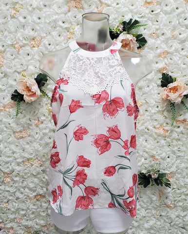 Floral Halter Lace Top (FINAL SALE)