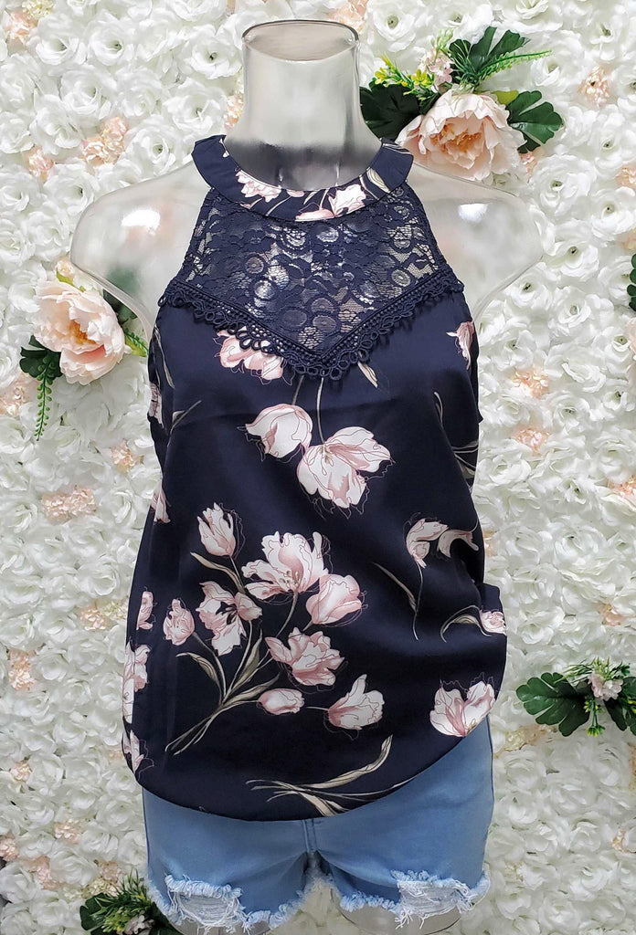 Floral Halter Lace Top (FINAL SALE)