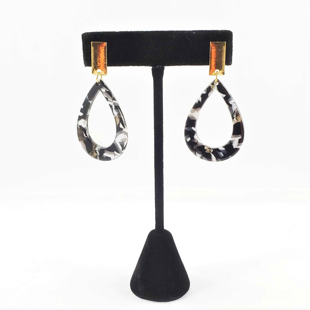 Marble Hoop Earrings