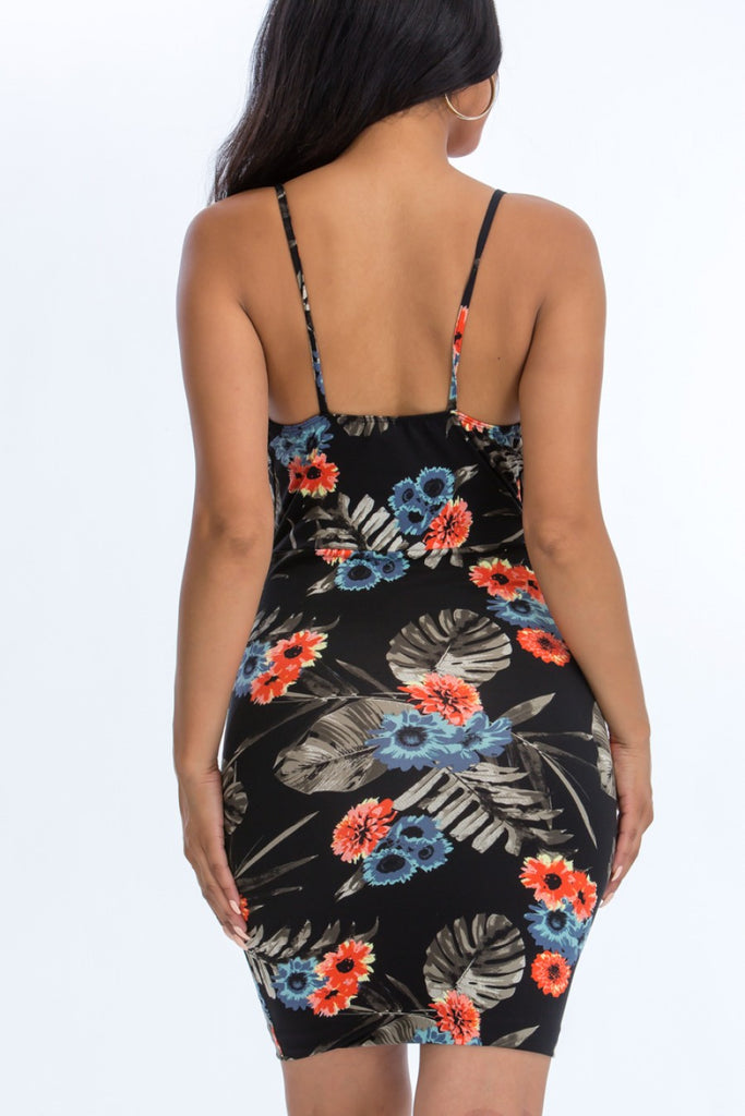 Spaghetti Strap Tropical Dress (FINAL SALE)