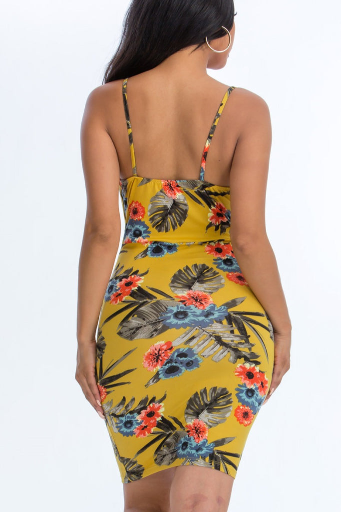 Spaghetti Strap Tropical Dress (FINAL SALE)